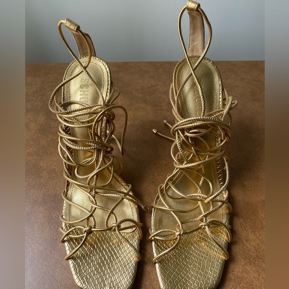 Schutz Heyde Gold Sandal - Picture 3 of 6